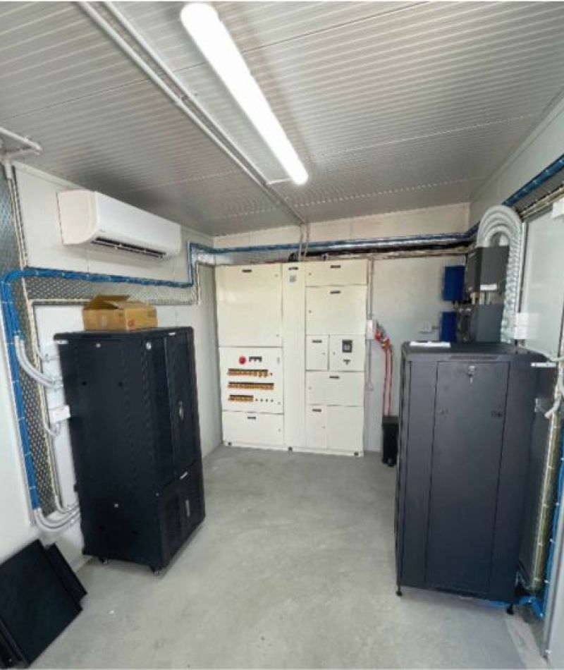 Fuel station controls switchboard inside a data & utility room 